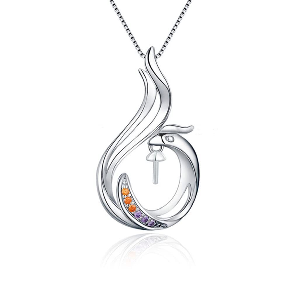 4983 CZ Phoenix Bail Pendants for Pearl Jewelry Making Sterling Silver